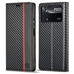 IMEEKE CARBON Wallet tok Xiaomi Poco X4 Pro 5G fekete