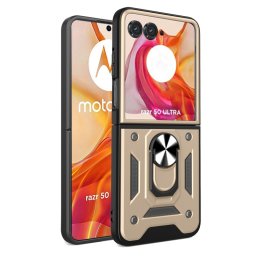 RING Borító tartóval Motorola Razr 50 Ultra aranyhoz