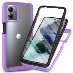 DUAL Kétoldalas borító fóliával Motorola Moto G54 5G / G54 5G Power Edition lila