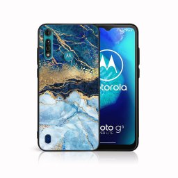PROTEMIO MY ART Védőburkolat a Motorola Moto G8 Teljesítmény Lite BLUE MARBLE (141)