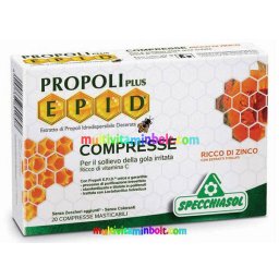 Propolisz szopogatós 20 db tabletta, Mézes-mentás ízesítéssel, cinkkel. Propoli Plus EPID(R) szabadalommal védett propolisz kivonattal - Specchiasol