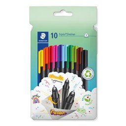 STAEDTLER Tűfilc készlet, 0,3 mm, STAEDTLER "Triplus 334", 10 különböző szín