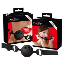 Bad Kitty - kicsi szilikon szájpecek BDSM játékhoz (fekete)