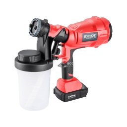 EXTOL PRMIUM akkus festékszóró gép, Share20V, 20V, Li-ion, 1db akku, 1db töltő, 2000 mAh, 700 ml/perc