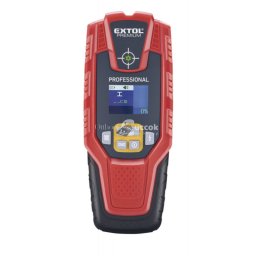 EXTOL PREMIUM digitális detektor, rejtett fém (vas, réz, alu) és fa tárgyak, illetve feszültség alatti vezeték keresésére, LCD k