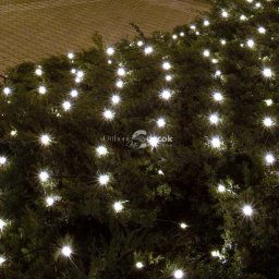 Home KLN 400C/WH LED-es háló, 6x4 m / 400 db hidegfehér LED, zöld vezeték, állófényű, hálózati adapter, kül- és beltéri kivitel