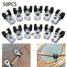 50 db rozsdamentes acél fékcső bilincs gumi béléssel