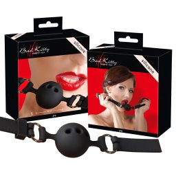 Bad Kitty - kicsi szilikon szájpecek BDSM játékhoz (fekete)