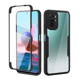 DUAL Kétoldalas borítás Xiaomi Redmi Note 10 / Note 10s fekete fóliával