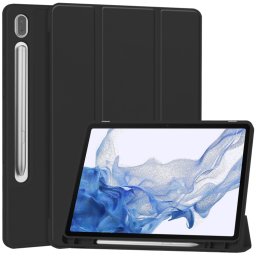 LEATHER Flip tok Samsung Galaxy Tab S9 fekete