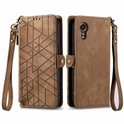 GEOM pénztárca tok Samsung Galaxy Xcover 7 barna színben