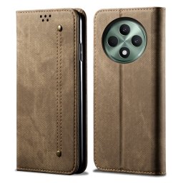 DENIM Pénztárcahuzat Oppo Reno12 FS 5G szürkésbarna