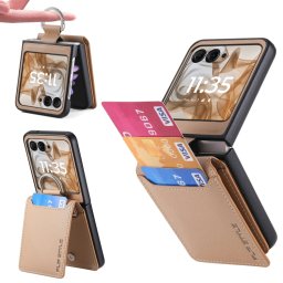CARD Borító kártyatartókkal Motorola Razr50 Ultra világosbarna