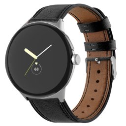 LEATHER Bőrszíj Google Pixel-hez Watch3 45mm fekete