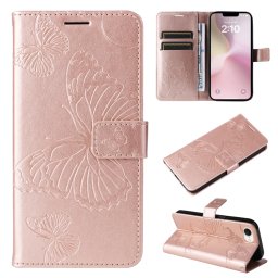 ART BUTTERFLY Pénztárca tok Apple iPhone 16e rózsaszín