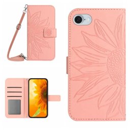 ART SUNFLOWER Pénztárca tok húzózsinórral Apple-hoz iPhone 16e rózsaszín