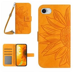 ART SUNFLOWER Pénztárca tok húzózsinórral Apple-hoz iPhone 16e sárga