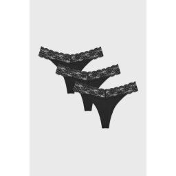 3PACK ONLY CHLOE Lace tanga fekete L