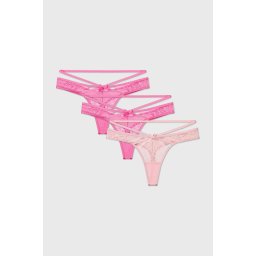 3PACK Pheobe csipkés tanga többszínű L