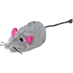 Trixie hosszú szőrű sípoló játék egér (9 cm)