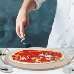 Pizzasütő kő+állvány 33 cm