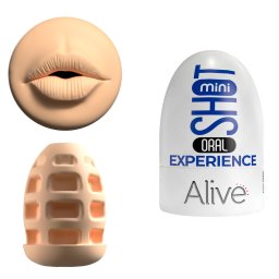 Alive Shot mini maszturbátor, száj nyílással (világos bőrszín)