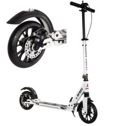 Összecsukható robogó ENERO ULTRA SPEED tárcsafékkel, 200mm, fehér