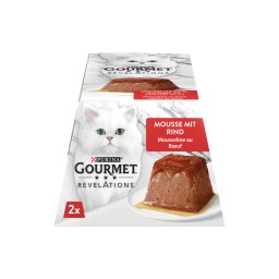 GOURMET REVELATIONS Pastétom Marhával és szósszal nedves macskaeledel 2*57g