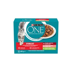 PURINA ONE STERILCAT Marhával/lazaccal/pulykával nedves macskaeledel 12x85g