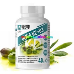 Oliva D3+K2 Vitamin 40 db lágyzselatin kapszula, olívaolajos vitaMK7(R) K2-vitaminnal, Quali(R)-K K1-vitaminnal és Quali(R)-D D3- vitaminnal - Natur Tanya- Natur Tanya
