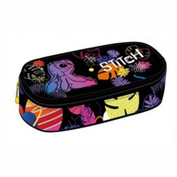 Stitch bedobálós tolltartó gumipánttal - Disney Black