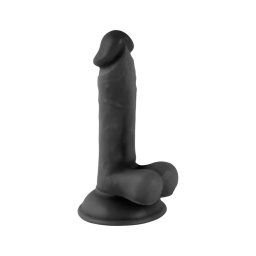 Mr. Rude - tapadókorongos, herés élethű dildó - 17cm (fekete)