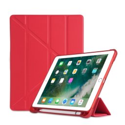 LEATHER Flip tok Apple iPad 9.7 (2018/2017) / iPad Air (1/2) piros
