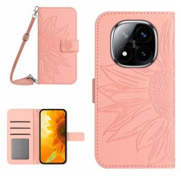 ART SUNFLOWER Pénztárca tok húzózsinórral Xiaomi Redmi Note 14 Pro rózsaszín