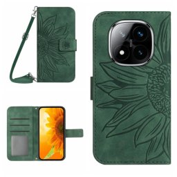 ART SUNFLOWER Pénztárca tok húzózsinórral Xiaomi Redmi Note 14 Pro zöld