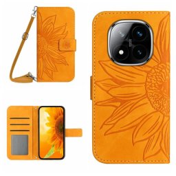 ART SUNFLOWER Pénztárca tok húzózsinórral Xiaomi Redmi Note 14 Pro sárga