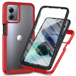 DUAL Kétoldalas burkolat fóliával Motorola Moto G54 5G / G54 5G Power Edition piros