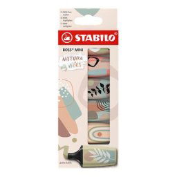 STABILO Szövegkiemelő készlet, 1-4 mm, STABILO "Boss Mini Nature vibes", 6 különböző szín