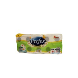 Toalettpapír 3 rétegű kistekercses 100 % cellulóz 120 lap/tekercs 10 tekercs/csomag Boni Perfex Parfüm Essence kamillás