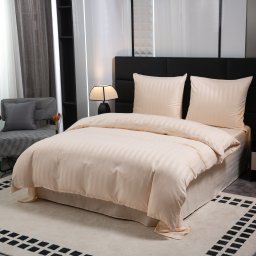 JASMINE mikroszálas szállodai ágyneműhuzat, pezsgőszínű – 2 cm-es csíkos Ágyneműhuzat mérete: 2 db 70 x 90 cm | 200 x 220 cm