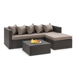 Blumfeldt Theia Lounge Set, kerti ülőgarnitúra, sarok kanapé, asztal, 5 párna, fekete (GDMC5-Theia Lounge)