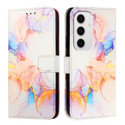 ART MARBLE Pénztárcahuzat a Samsung-hoz Galaxy S24 FE 5G WHITE NARANCS