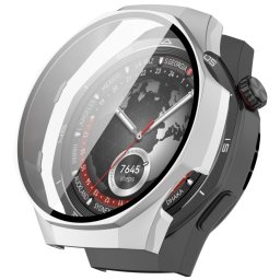 PC FULL COVER Műanyag borítás üveggel Huawei-hoz Watch GT 5 Pro 46mm ezüst