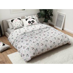 Gyerek pamut ágynemű PANDA UNICORN fehér Ágyneműhuzat mérete: 60 x 70 cm | 140 x 200 cm