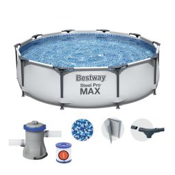 Bestway 305x76cm fémvázas medence 1,25m3/h vízforgatóval BW 56408 Steel Pro Max