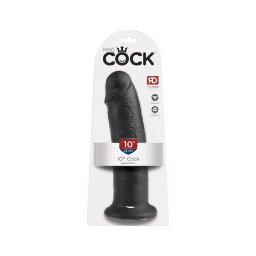 King Cock 10 - tapadókorongos dildó (25cm) - fekete