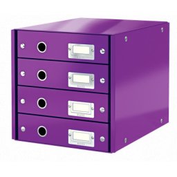 LEITZ Click&Store fiókos doboz, 4 fiókos, lila