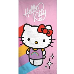Hello Kitty Rainbow fürdőlepedő, strand törölköző 70x140cm (Fast Dry)