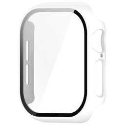 PC FULL COVER Műanyag borítás üveggel Apple Watch 10-hez 46mm fehér