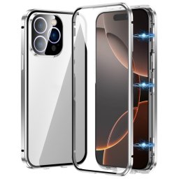Mágneses burkolat 360 Apple iPhone 16 Pro ezüsthöz